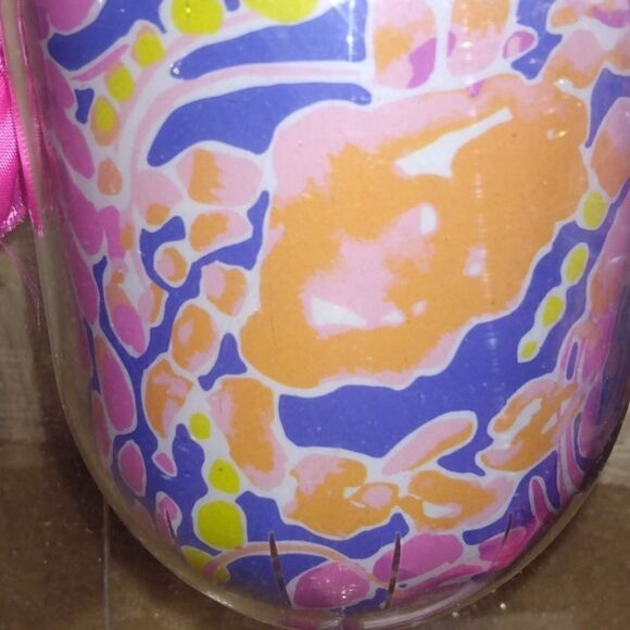 New Lilly Pulitzer Sip Stem Cups Brilliant Blue Pair - Picture 2 of 3